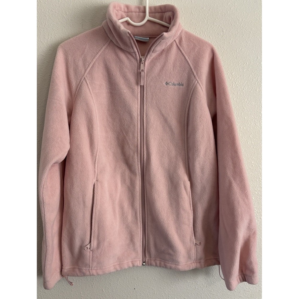 Columbia Benton Springs Women's L Pink Fleece Full Zip Jacket Hiking Outdoor